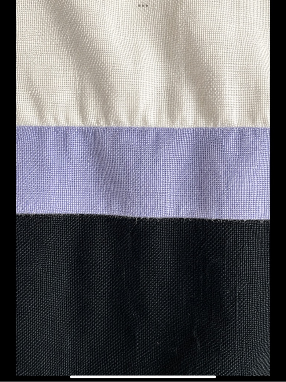 Tyler Boe 100% Linen Colorblock Tunic Blouse White Lavender Navy Size L - Picture 9 of 16